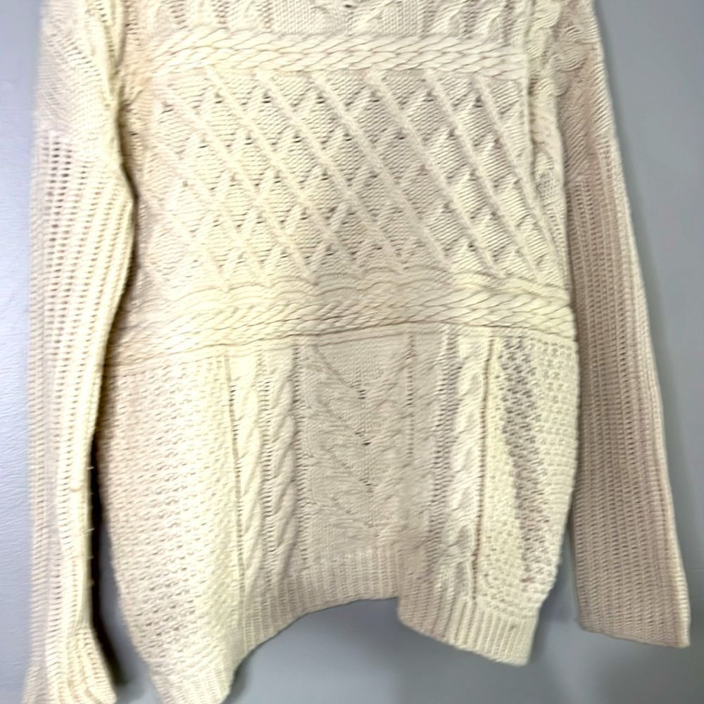 Urban Day Cowl Neck Chunky Beige Sweater Cable Knit size S Oversized - Picture 5 of 8